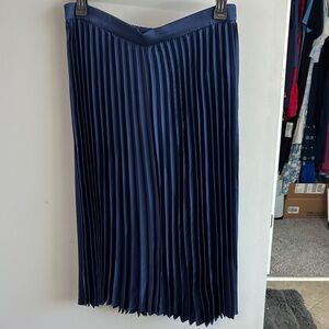 J. Crew Factory Navy Pleated Midi Skirt
